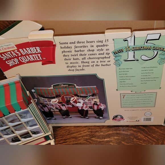 Mr. Christmas Santa's Barbershop Quartet Animated Singing Bears in Box - Vintage - Picture 7 of 17